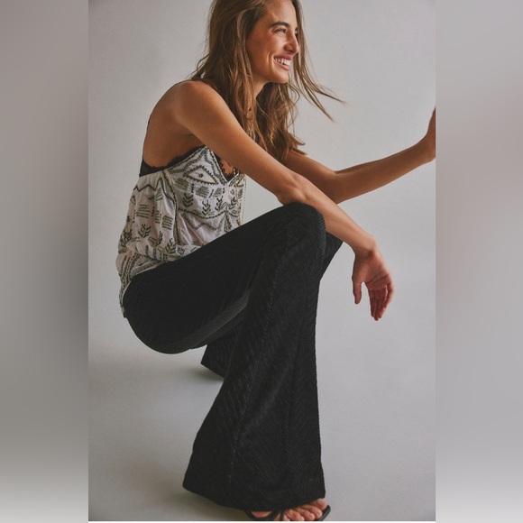 FREE PEOPLE Penny Pull-On Velvet Flared Pants - Picture 2 of 12